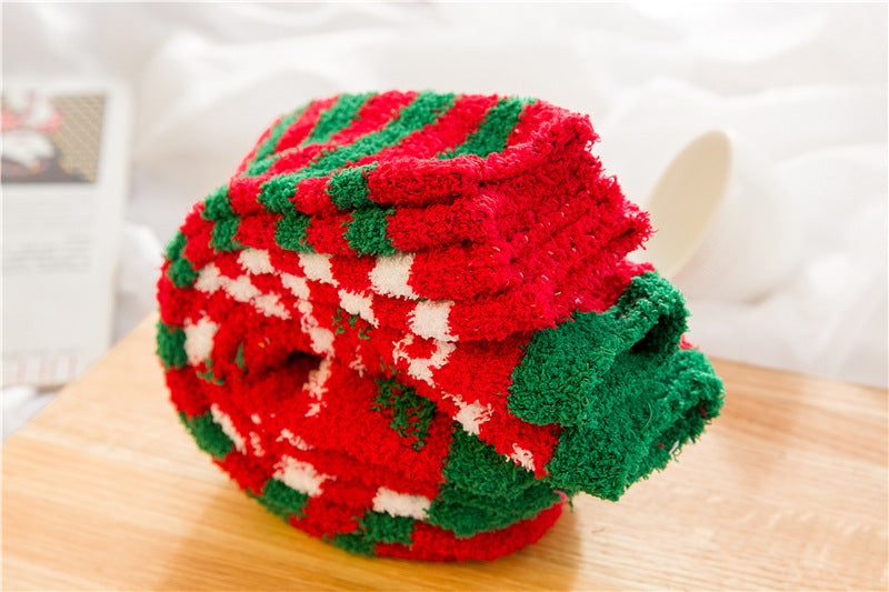 Cozy Fuzzy Holiday Crew Socks