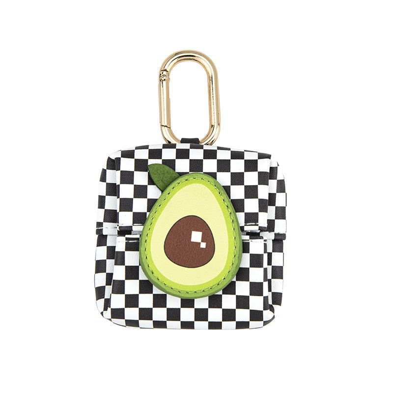 Fruit Motif Mini Earbud Pouch Keychain - Avocado