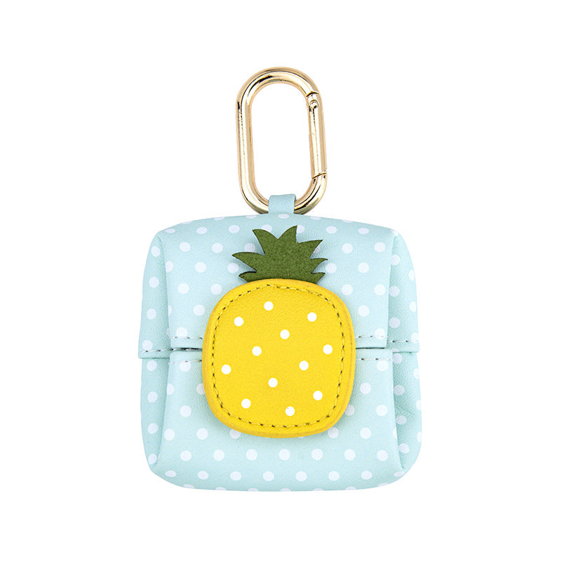 Fruit Motif Mini Earbud Pouch Keychain - Pineapple
