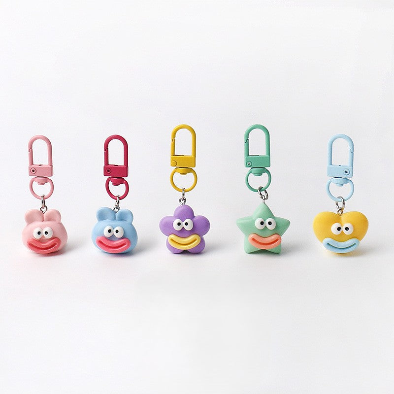 Smiley Face Mini Charm Keychain