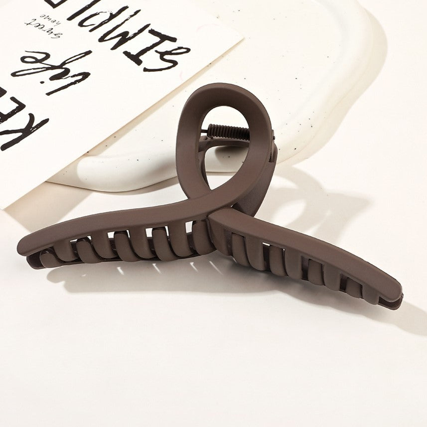 Large Twist Loop Hair Claw Clip - brown