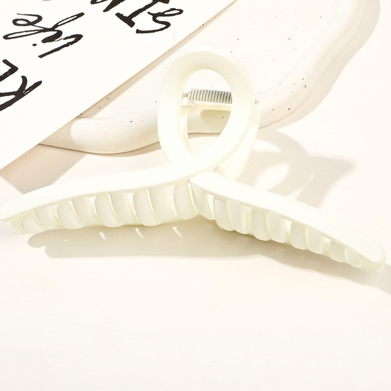 Large Twist Loop Hair Claw Clip - white