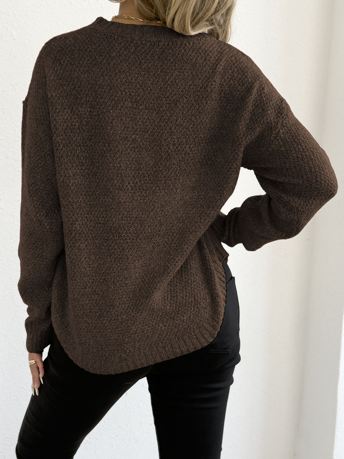 Lace Bow Applique Knit Pullover Sweater