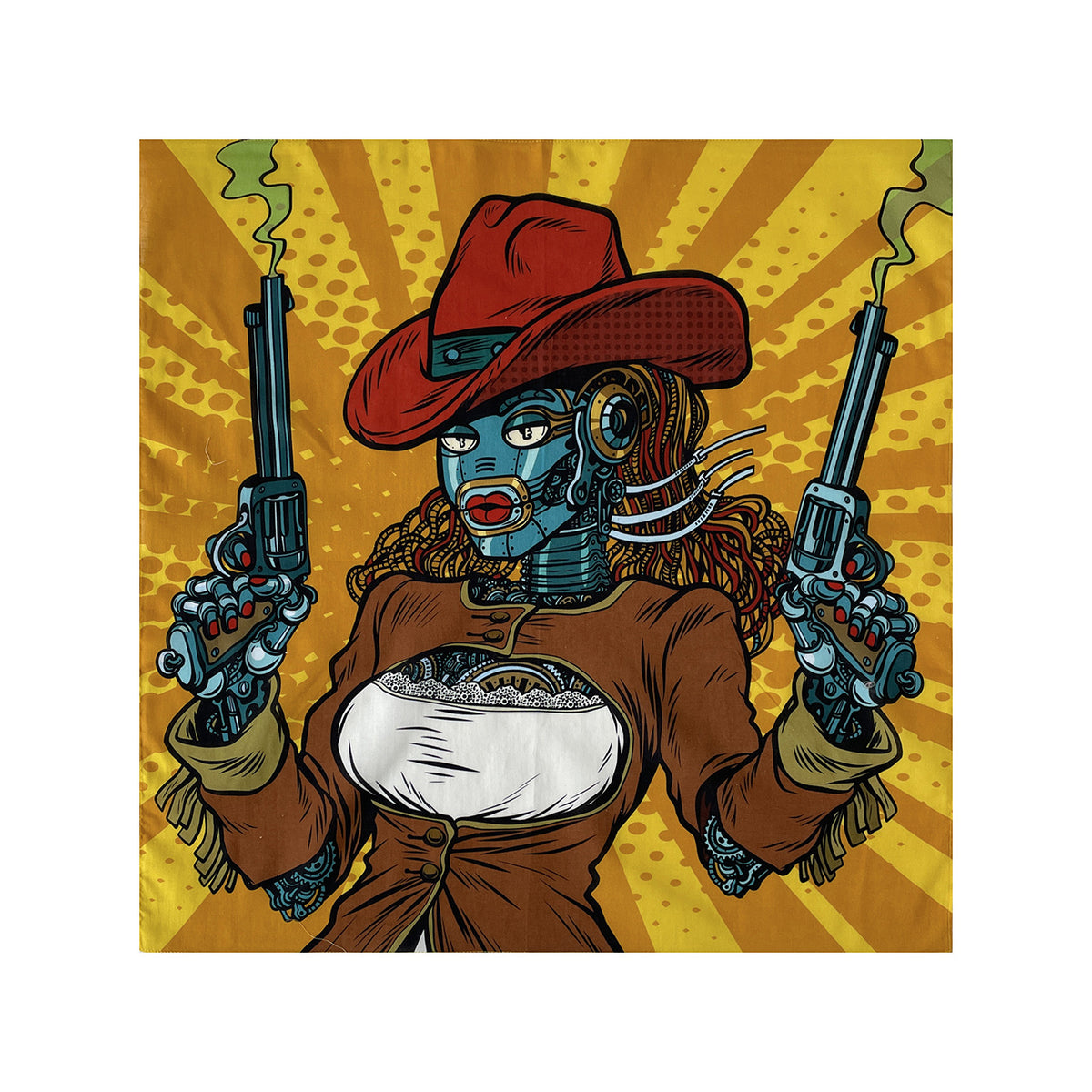 Graphic Print Square Kerchief with Y2K Street Style - view 5