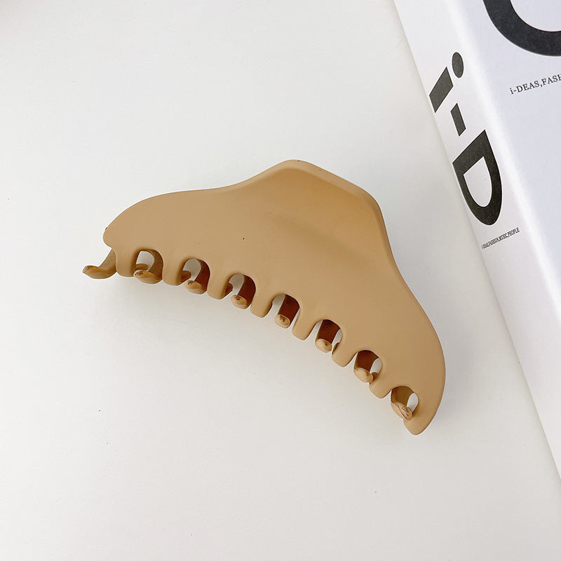 Matte Finish Sculptural Hair Claw Clip - Brown