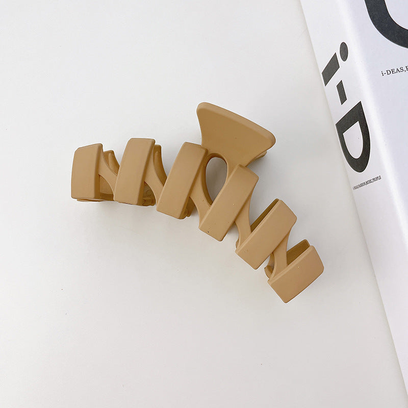Matte Finish Sculptural Hair Claw Clip - Wave_04