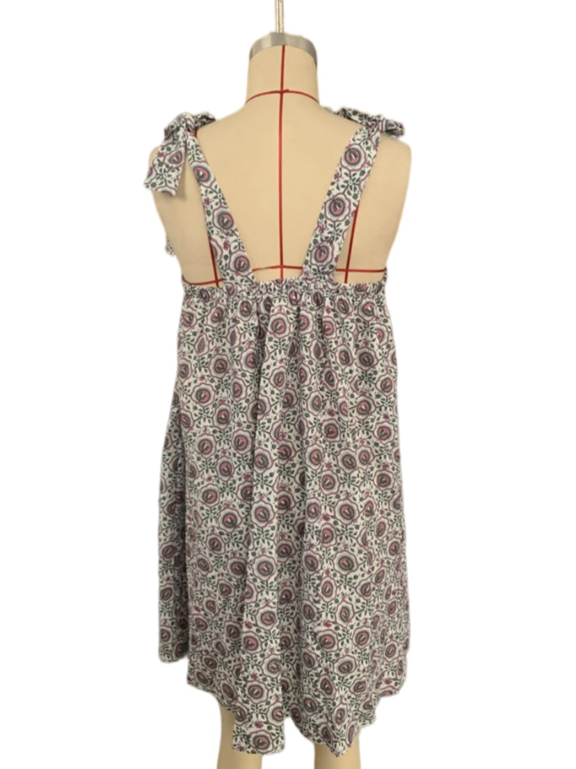 Bow Tie Strap Babydoll Mini Dress - view 10