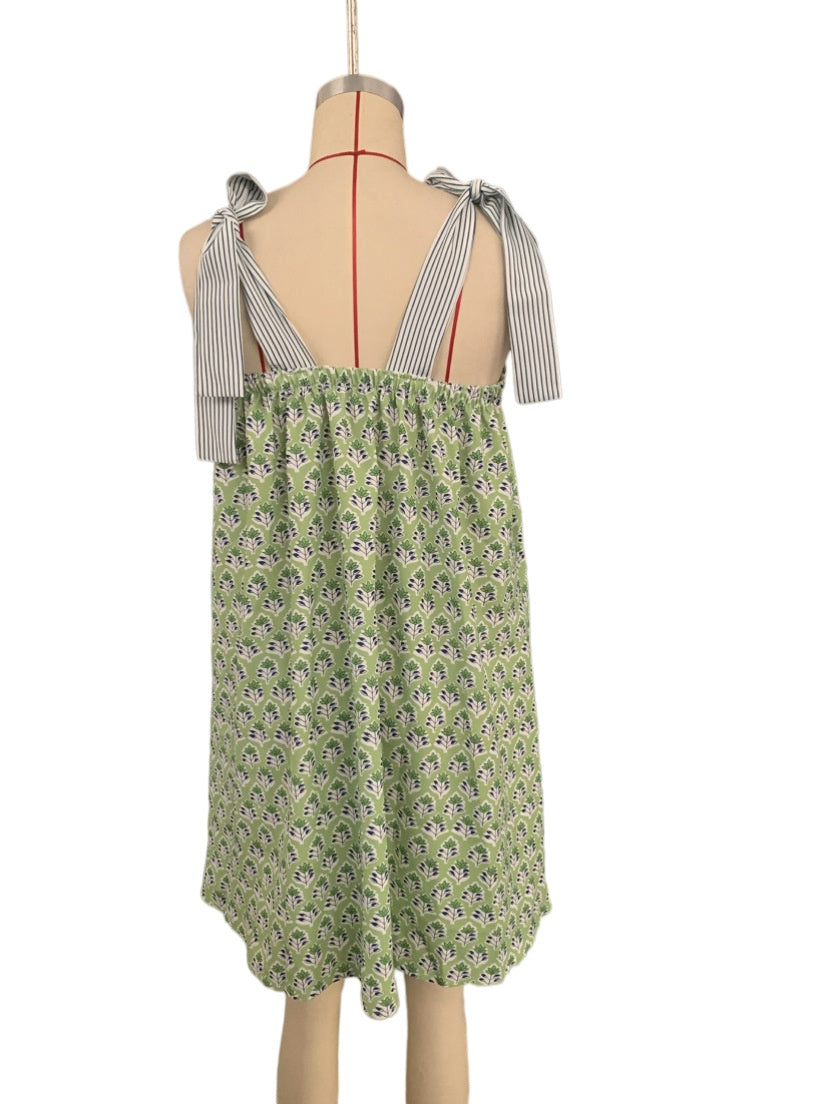 Bow Tie Strap Babydoll Mini Dress - view 7