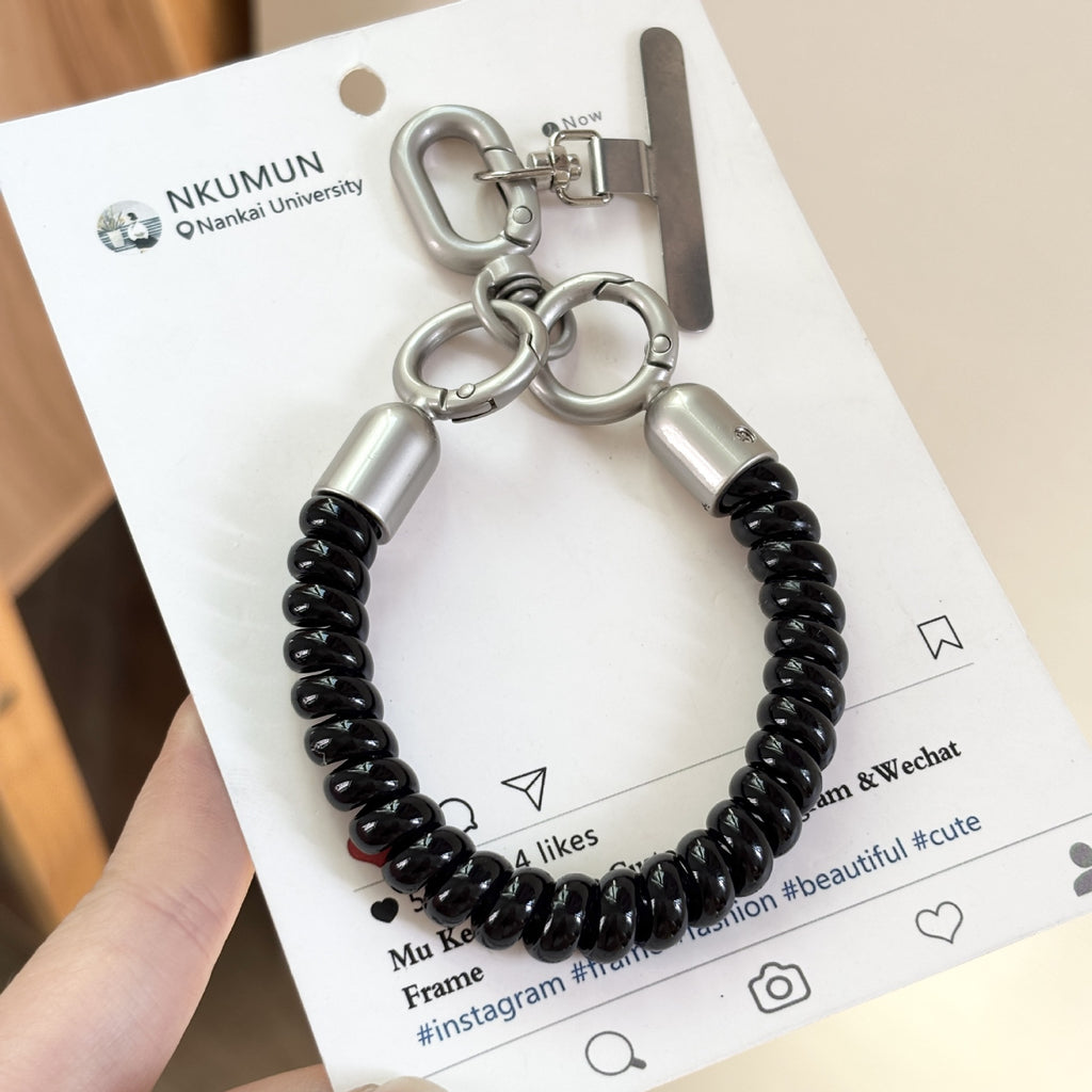 Printed Silicone Coil Phone Wrist Lanyard - NO-2