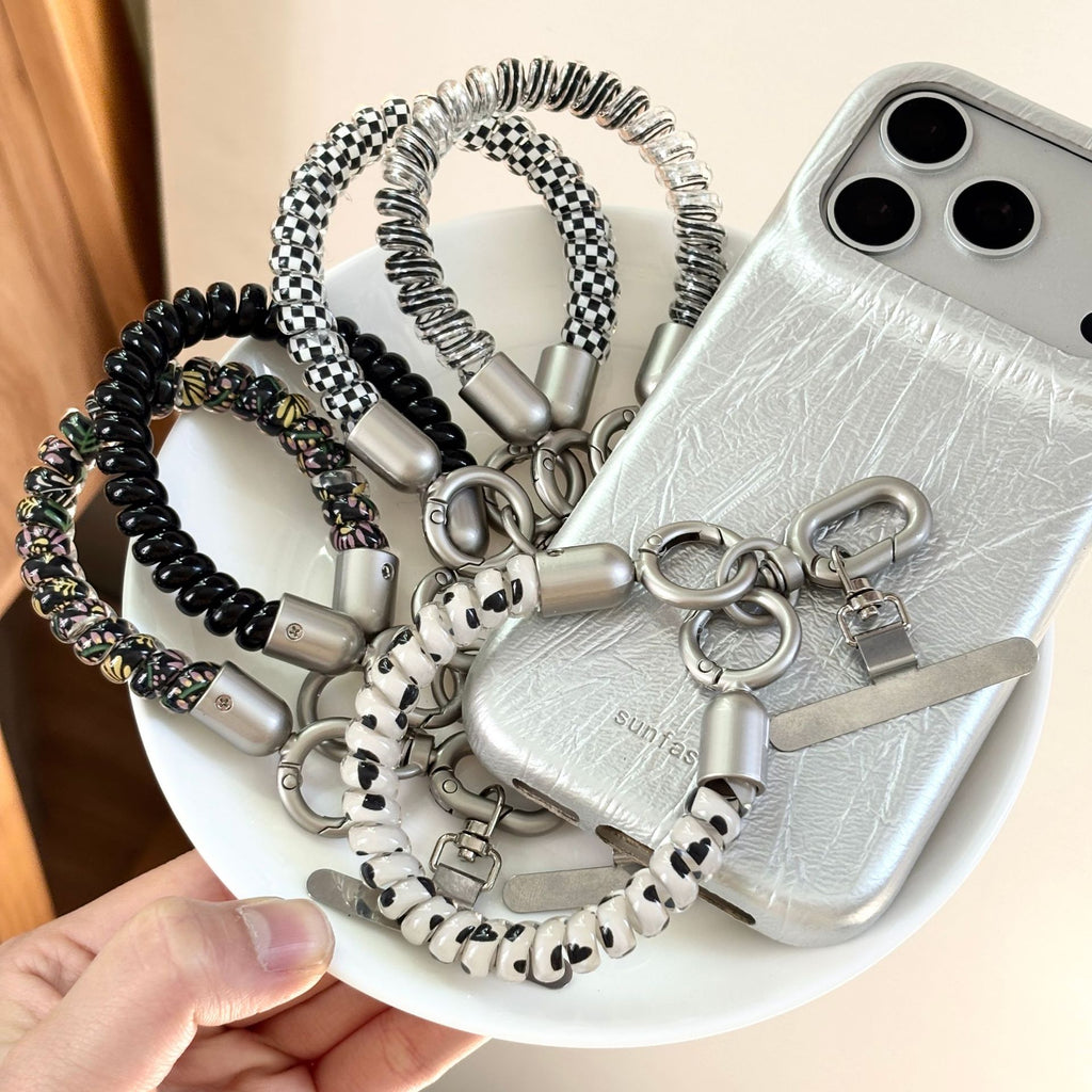 Printed Silicone Coil Phone Wrist Lanyard - NO-5