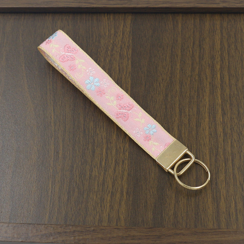 Ditsy Floral Ribbon Keychain Wristlet - NO-1