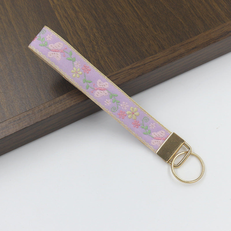 Ditsy Floral Ribbon Keychain Wristlet - NO-3