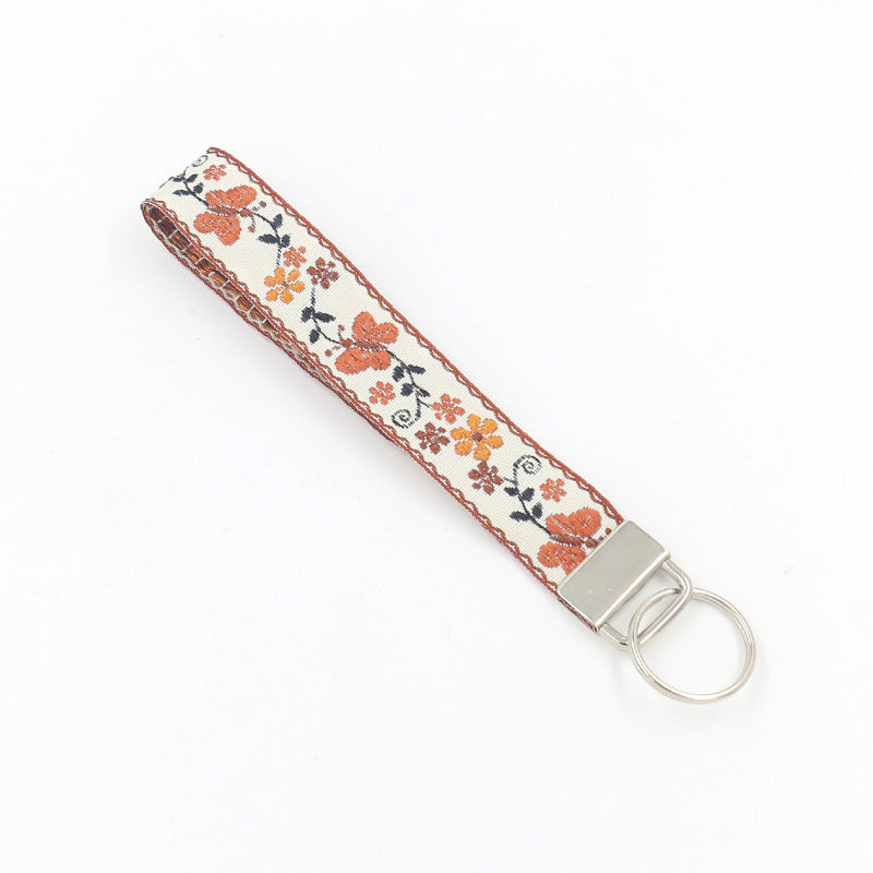 Ditsy Floral Ribbon Keychain Wristlet - NO-4