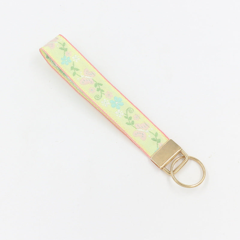 Ditsy Floral Ribbon Keychain Wristlet - NO-5