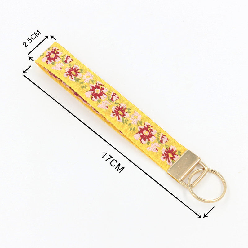 Ditsy Floral Ribbon Keychain Wristlet - NO-6