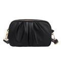 Ruched Mini Crossbody Camera Bag - Black