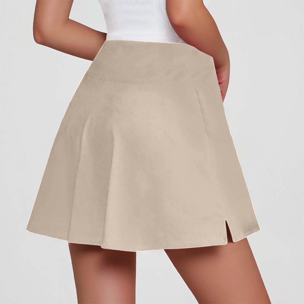 High Waist Tennis Skort With Side Slit - Begie - 1