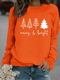 Holiday Tree Graphic Crewneck Sweatshirt - Orange