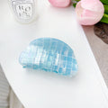 Iridescent Checkered Hair Claw Clip - Blue