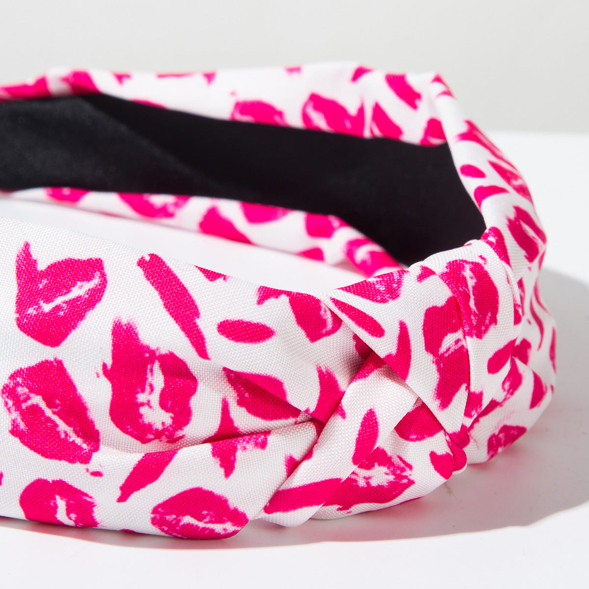 Heart Print Knotted Wide Headband - view 2