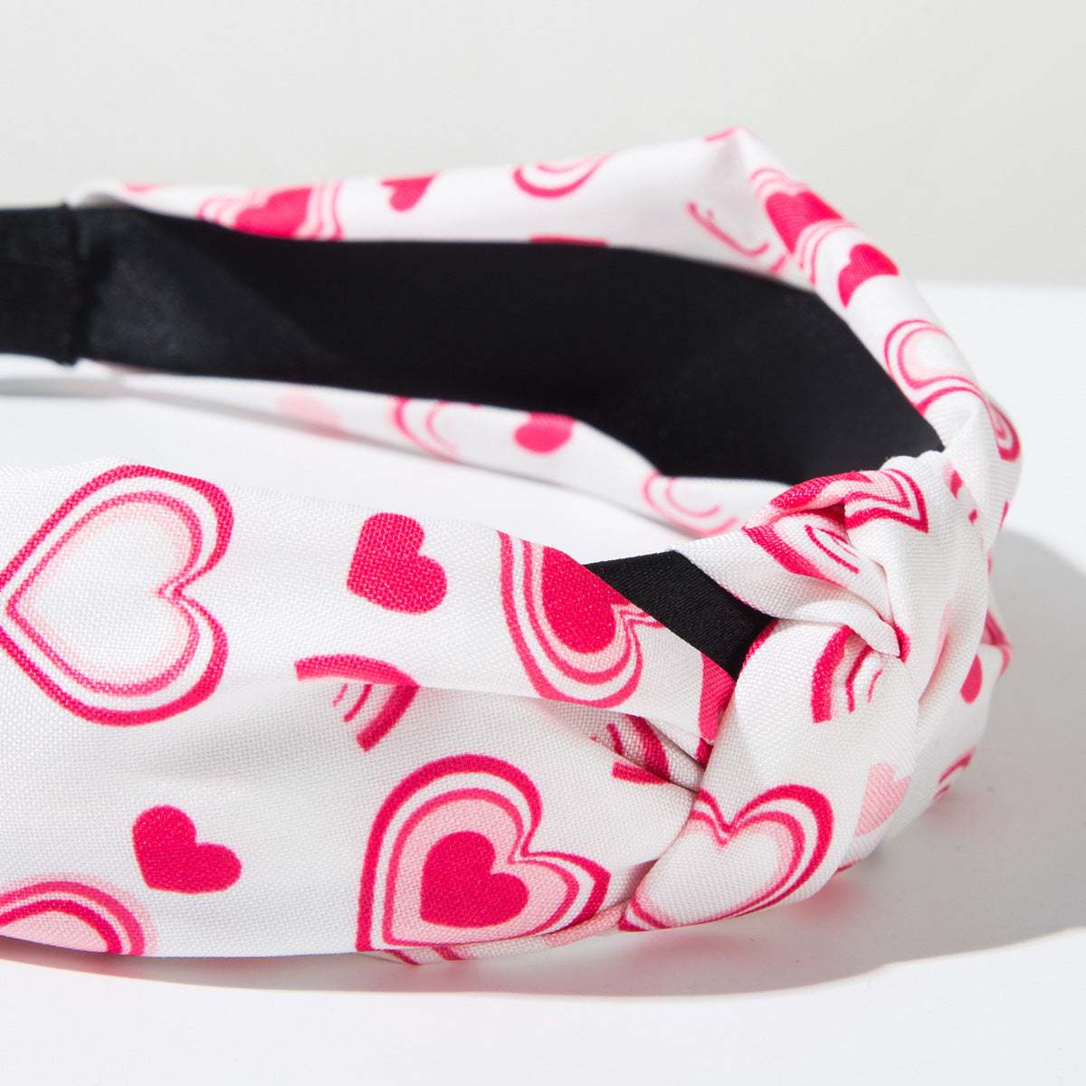 Heart Print Knotted Wide Headband - view 5