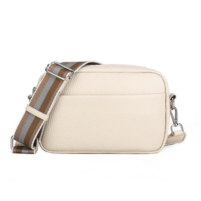 Pebbled Camera Crossbody Bag with Guitar Strap