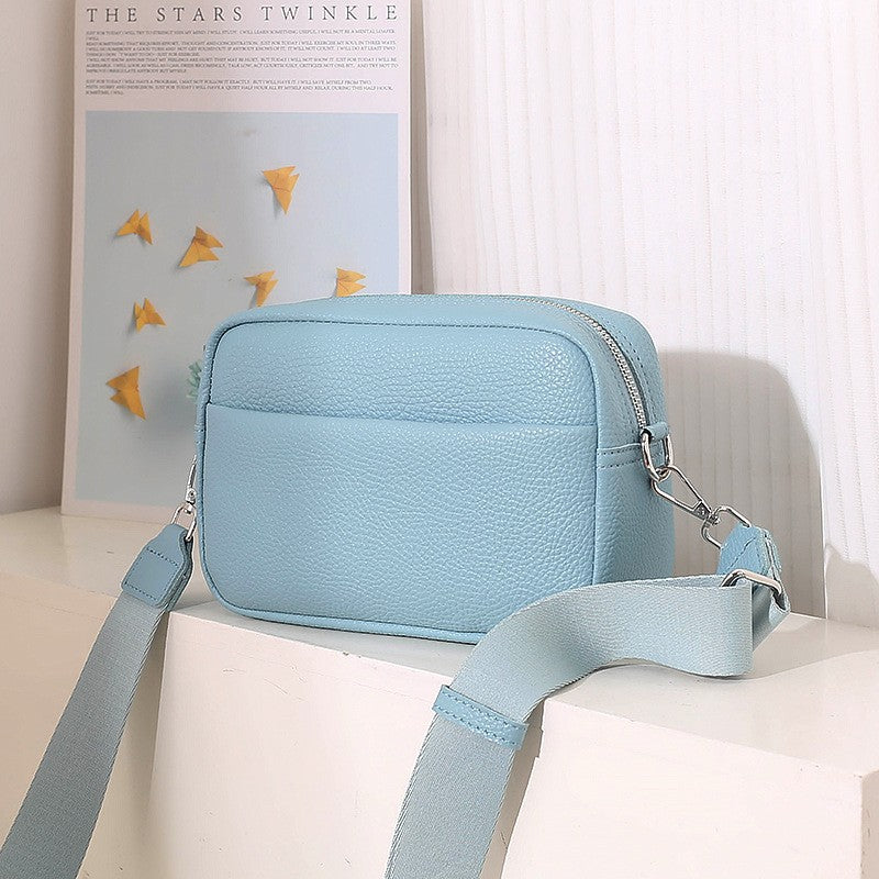 Pebbled Camera Crossbody Bag with Guitar Strap