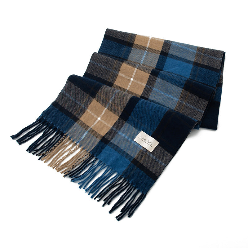 Holiday Tartan Plaid Blanket Scarf - 05Blue