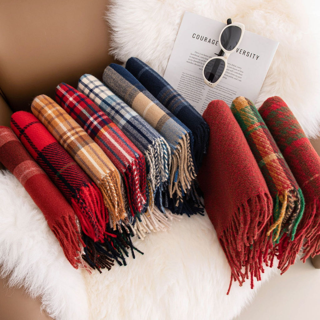 Holiday Tartan Plaid Blanket Scarf - view 1