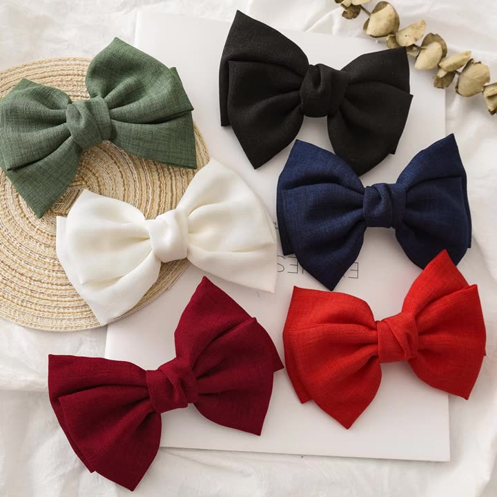 Knotted Linen Bow Hair Clip Barrette
