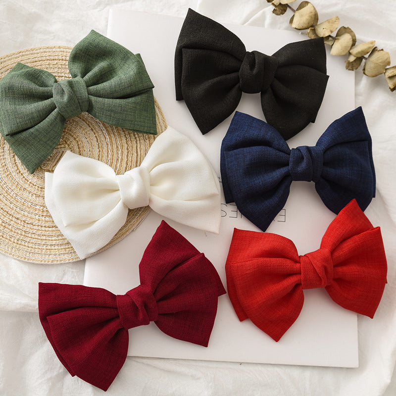 Knotted Linen Bow Hair Clip Barrette - view 2