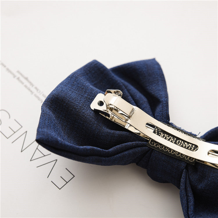 Knotted Linen Bow Hair Clip Barrette - view 4