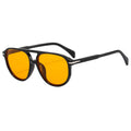 Rounded Pilot Frame Tinted Sunglasses - Orange