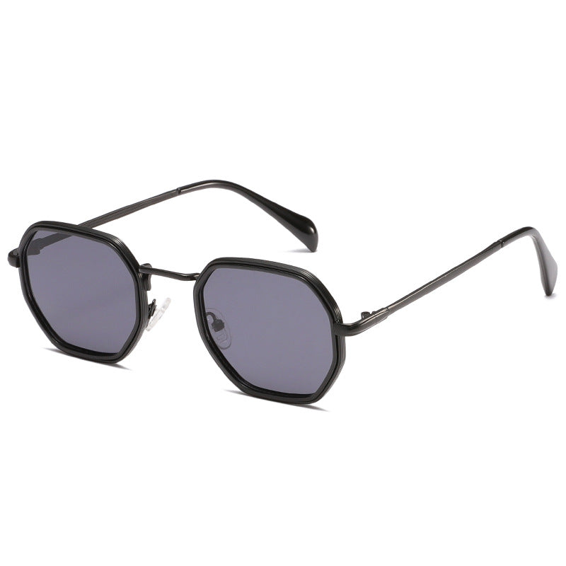 Hexagon Frame Vintage Metal Sunglasses - Color_1
