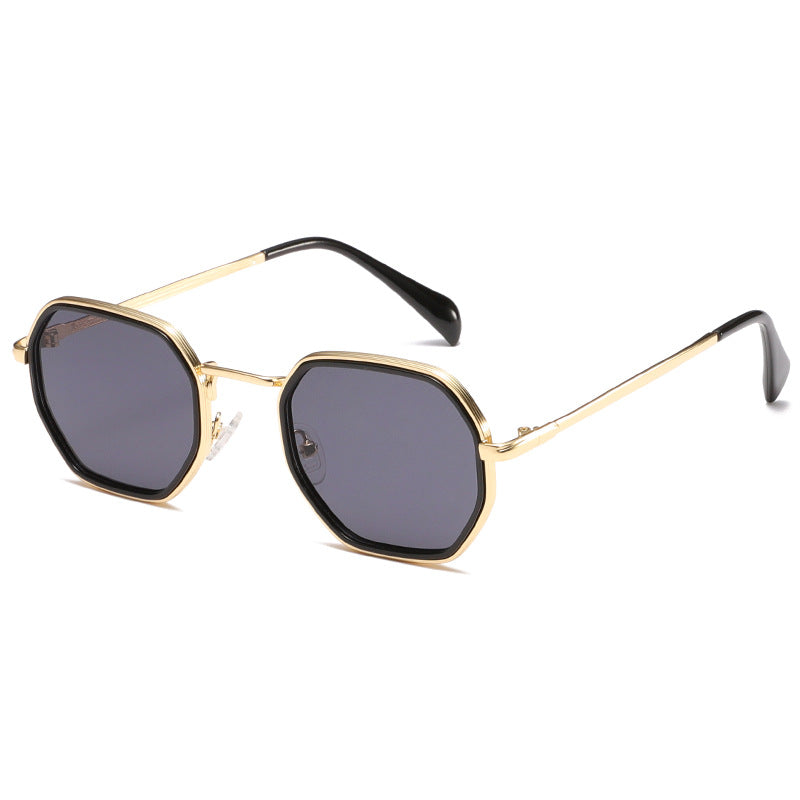Hexagon Frame Vintage Metal Sunglasses - Color_3