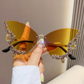 Butterfly Rimless Sunglasses With Crystal Wings - Color_01