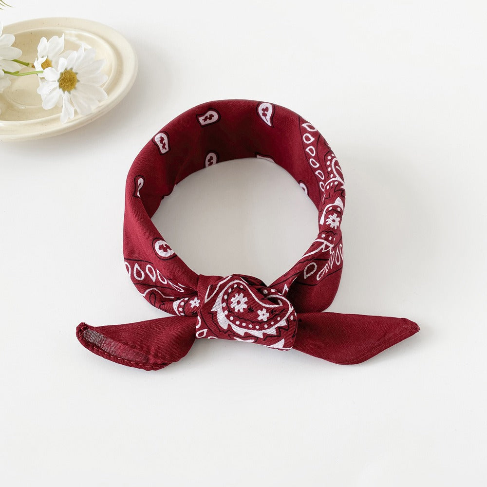 Retro Paisley Print Square Bandana Kerchief - C13