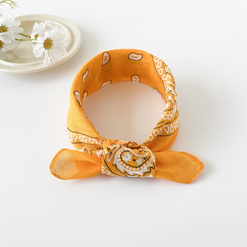 Retro Paisley Print Square Bandana Kerchief - C14