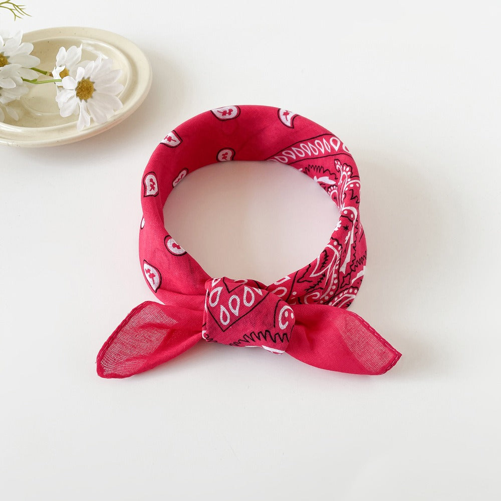Retro Paisley Print Square Bandana Kerchief - C16
