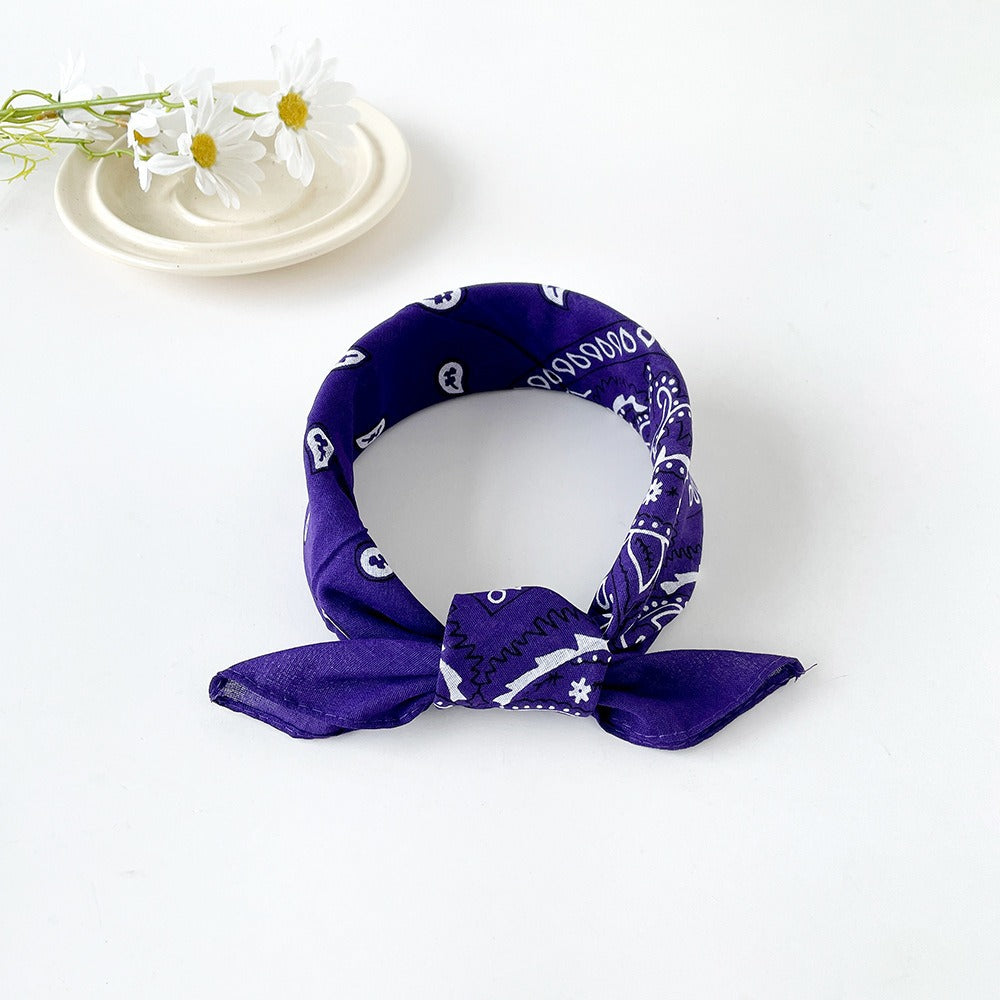 Retro Paisley Print Square Bandana Kerchief - C20