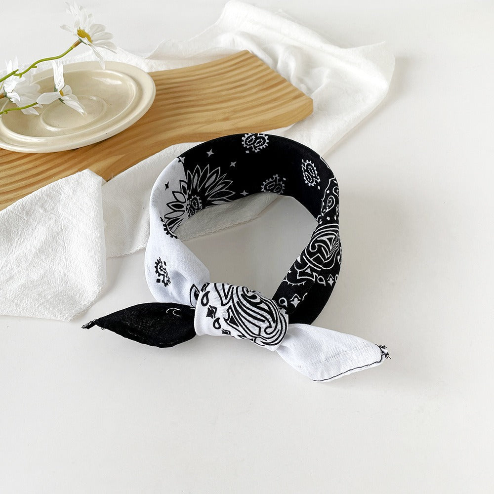 Retro Paisley Print Square Bandana Kerchief - C21