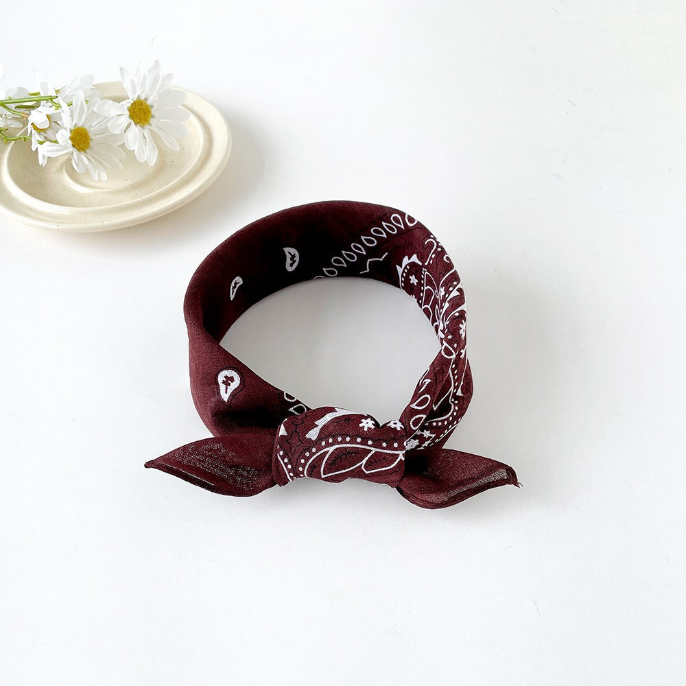 Retro Paisley Print Square Bandana Kerchief - C5