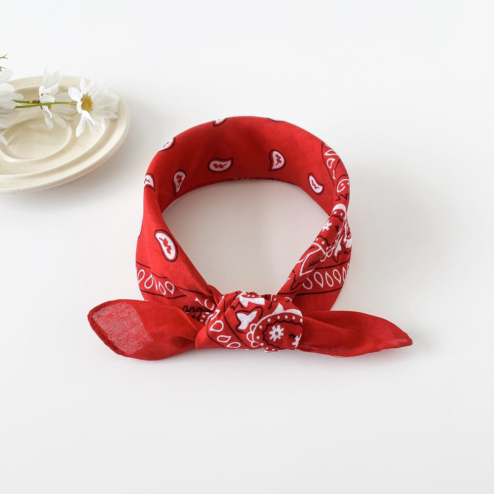 Retro Paisley Print Square Bandana Kerchief - C9