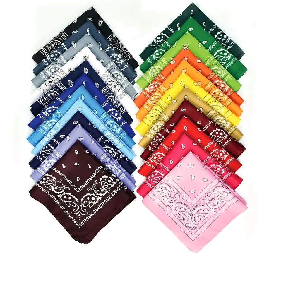 Retro Paisley Print Square Bandana Kerchief