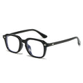 Rivet Detail Square Frame Screen Eyeglasses - Black