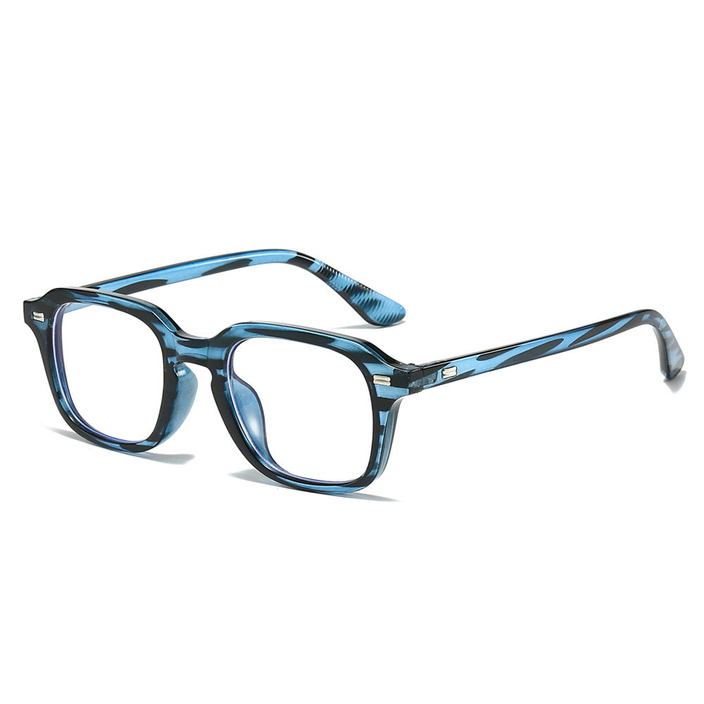 Rivet Detail Square Frame Screen Eyeglasses - Blue
