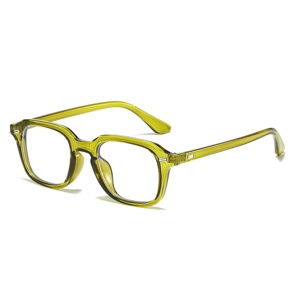 Rivet Detail Square Frame Screen Eyeglasses - Green