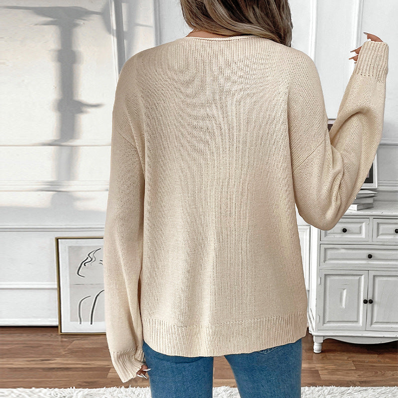 Tie Front Open Knit Cardigan - Apricot - 2