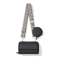 Woven Strap Phone Wallet Crossbody Set - Black