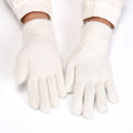 Soft Angora Blend Knit Winter Gloves - White